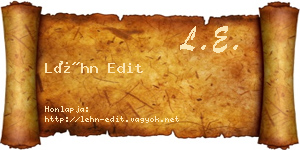 Léhn Edit névjegykártya